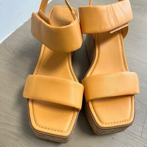 Orange Platform Sandals Franco Sarto.
